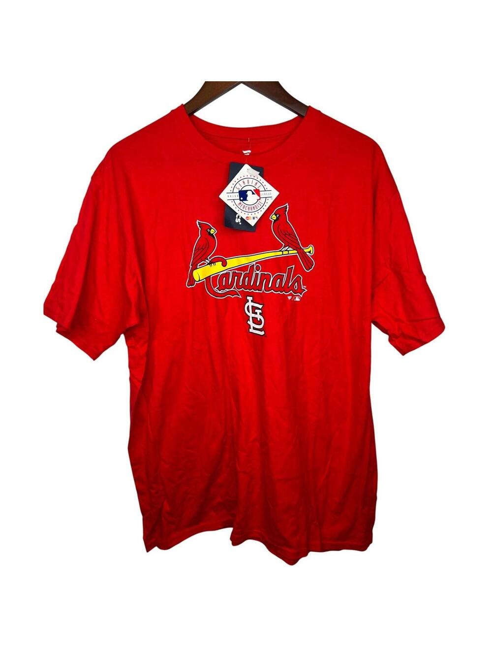 St. Louis Cardinals MLB Baseball Team Birds XL Red Solid Short Sleeve Tshirt NWT
